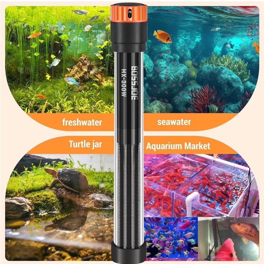 Adjustable 200W Aquarium Heater with LED Digital Display Thermostat 20-40Gallons